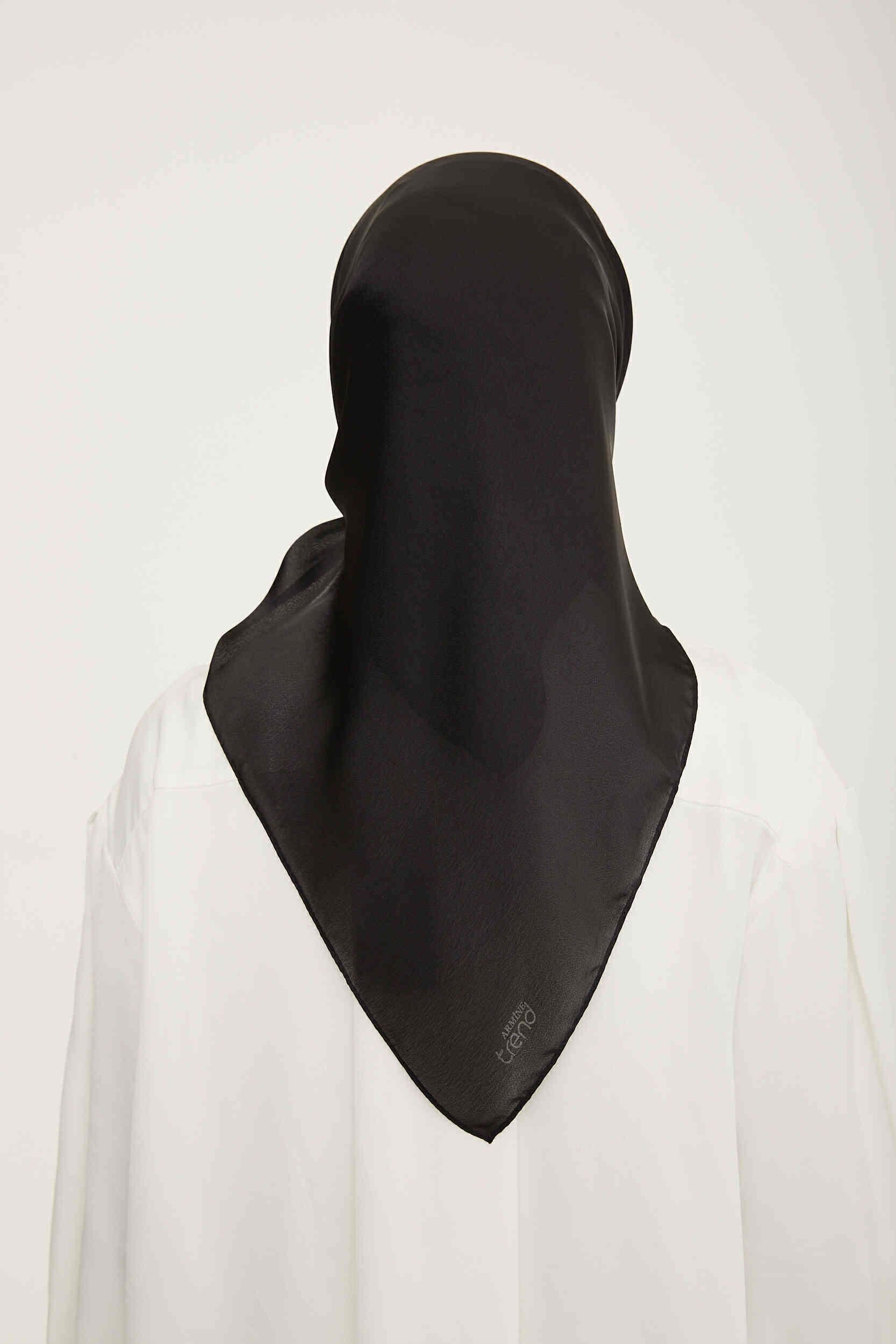 Armine Moda Siyah Parlak Şifon Eşarp