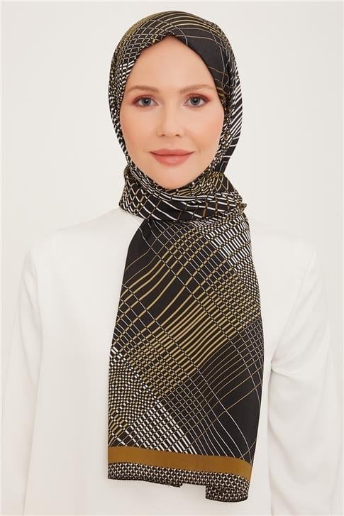 Armine Trend Siyah - Hardal  Modal Şal 5336 - 11