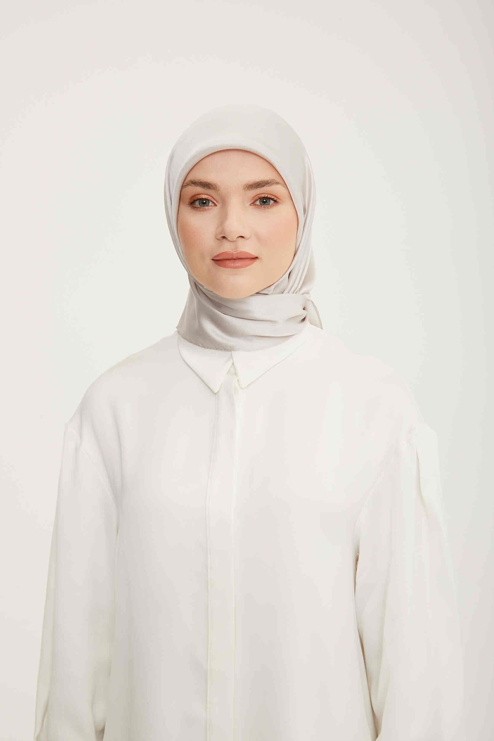 Armine Modern Şifon Eşarp Jan Jan Düz Renk Tasarım