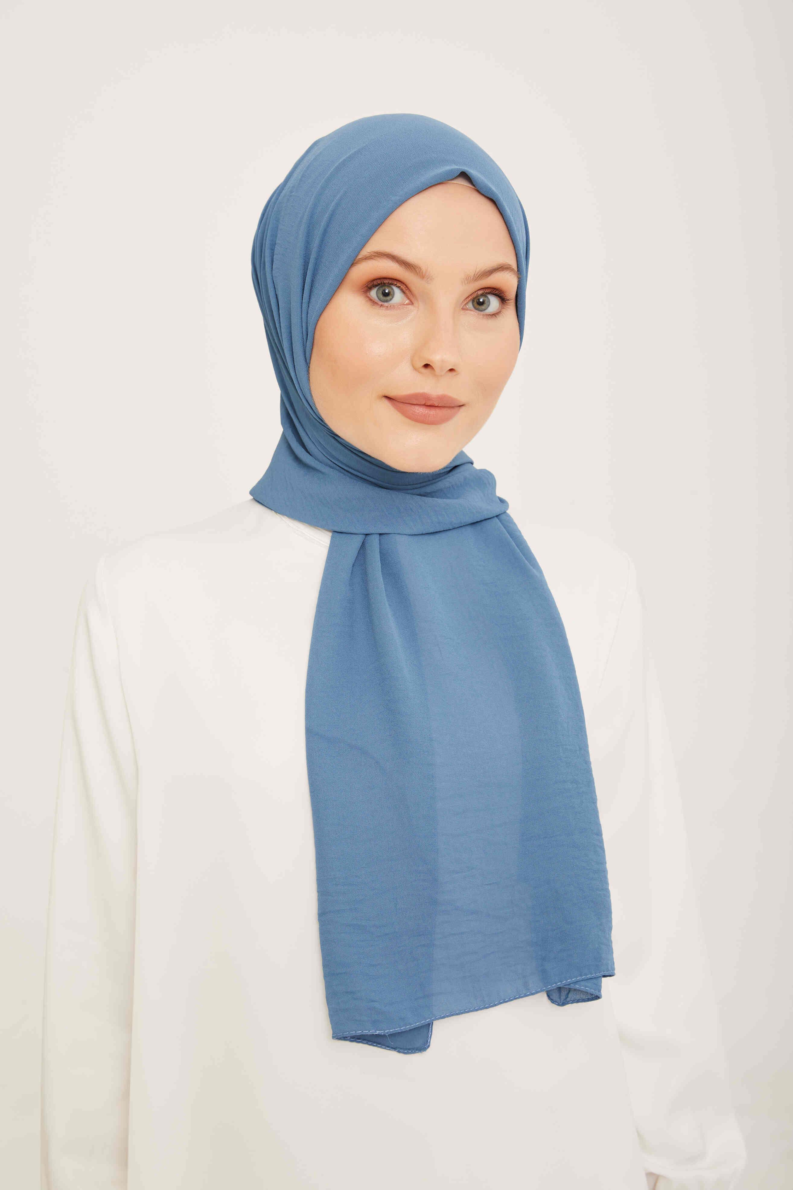 Armine Trend Turkuaz Tek Renk Şık Cazz Moda Şal