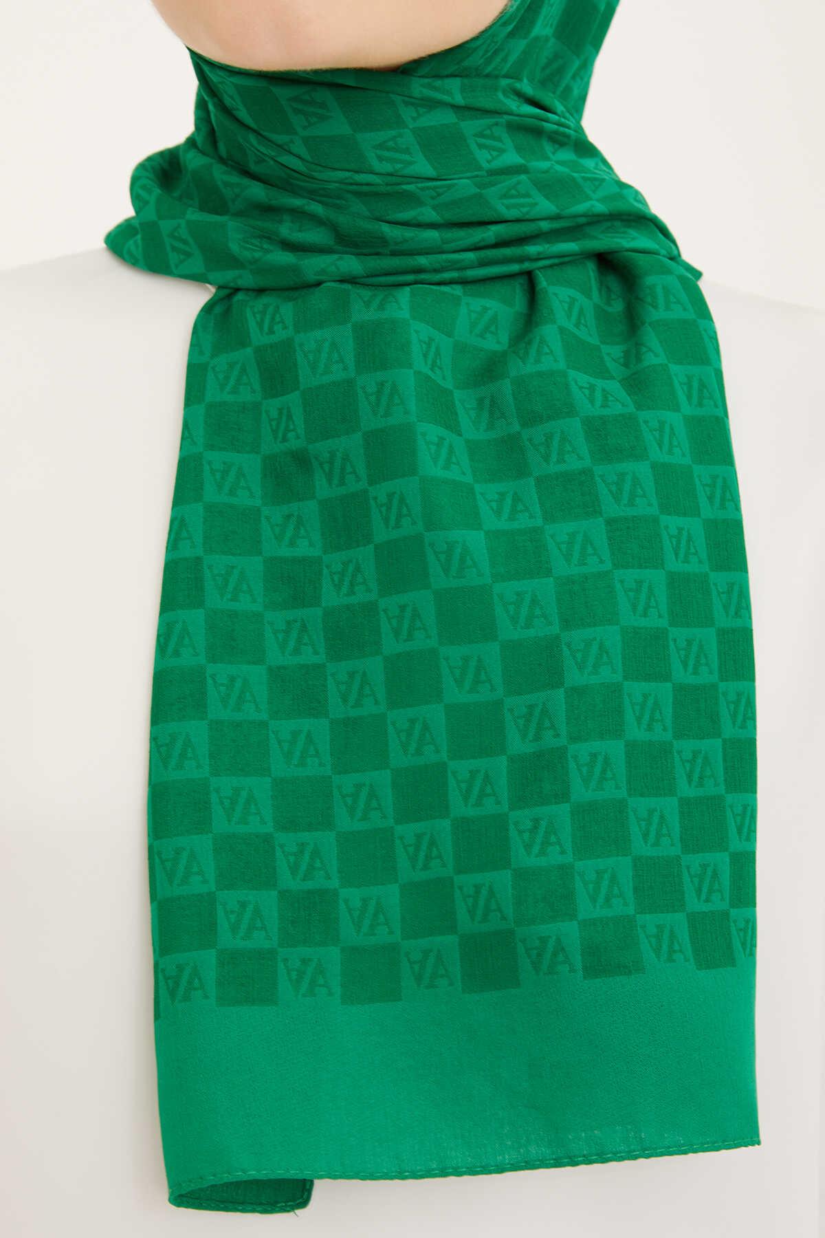 Armine Trend Ultra Hafif Logo Öne Çıkan Benetton Yeşili Şal