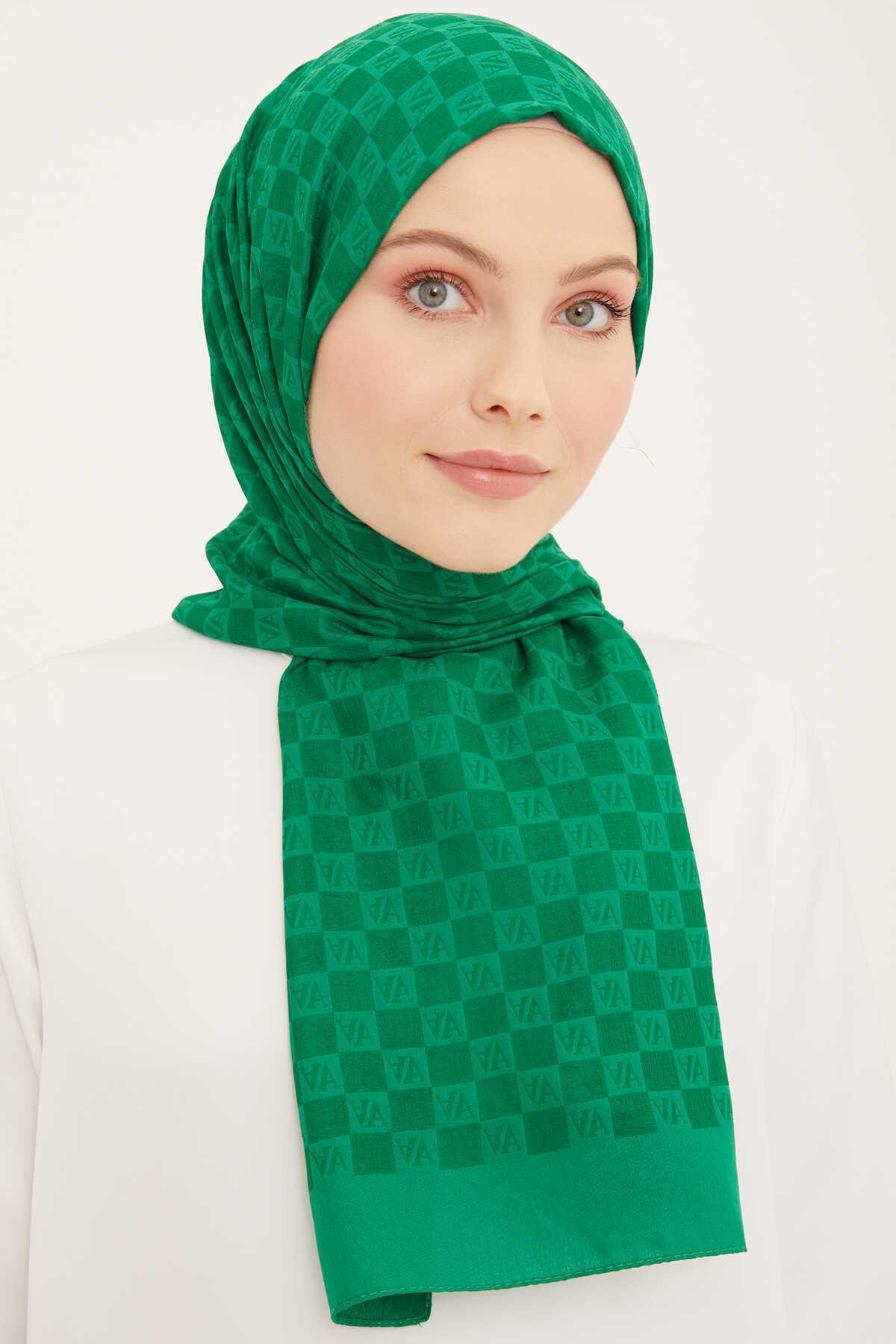 Armine Trend Ultra Hafif Logo Öne Çıkan Benetton Yeşili Şal