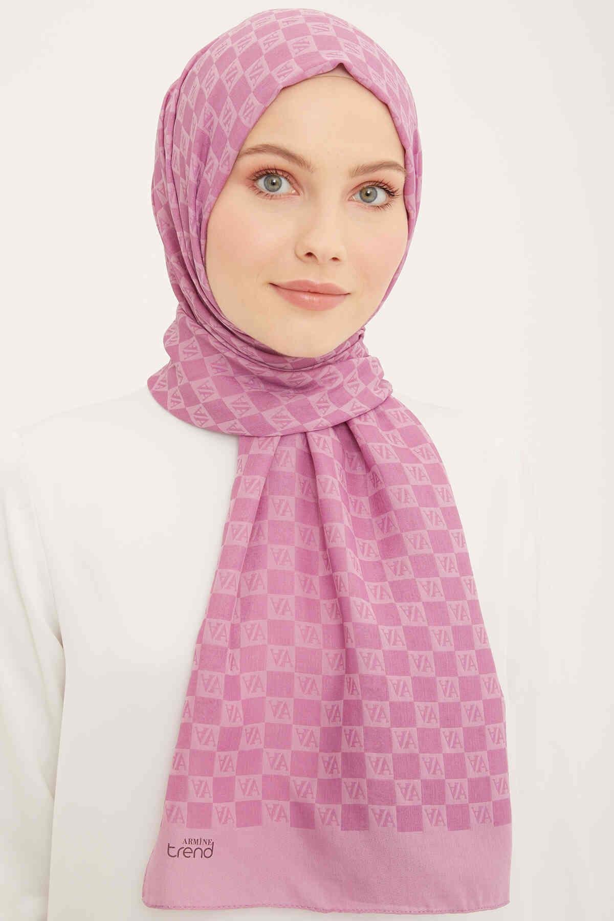 Armine Trend Hafif Lila Moda İpek Şal