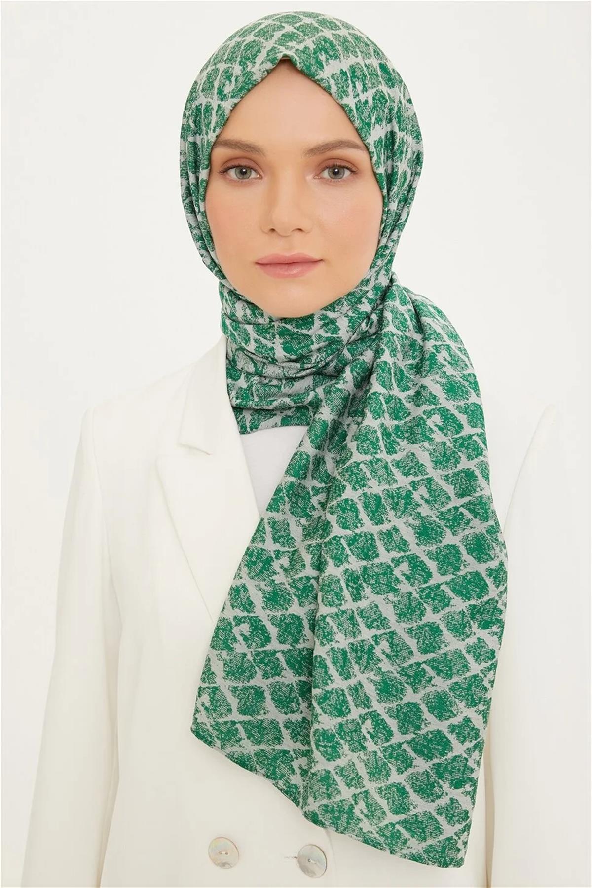 Trend Armine Yeşil Lina Saf Şal Yeşil Doğal Şıklık
