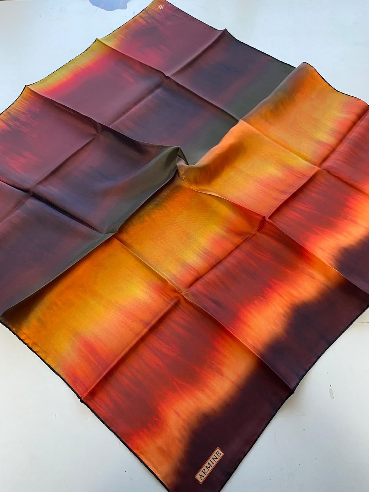 Armine Indigo Gradient Gradient Twill Silk Scarf 9051-11