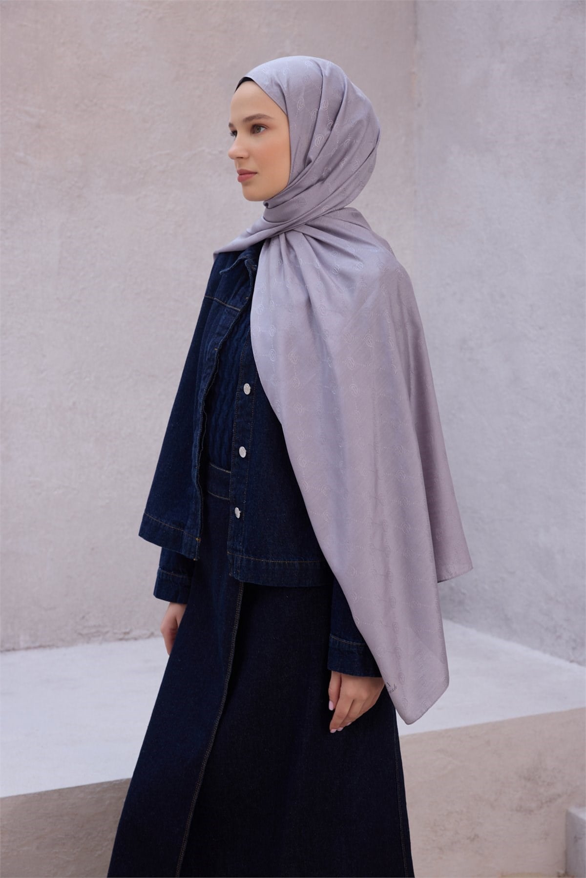 Belli Fresh Monogram Şal 3 Gri 114
