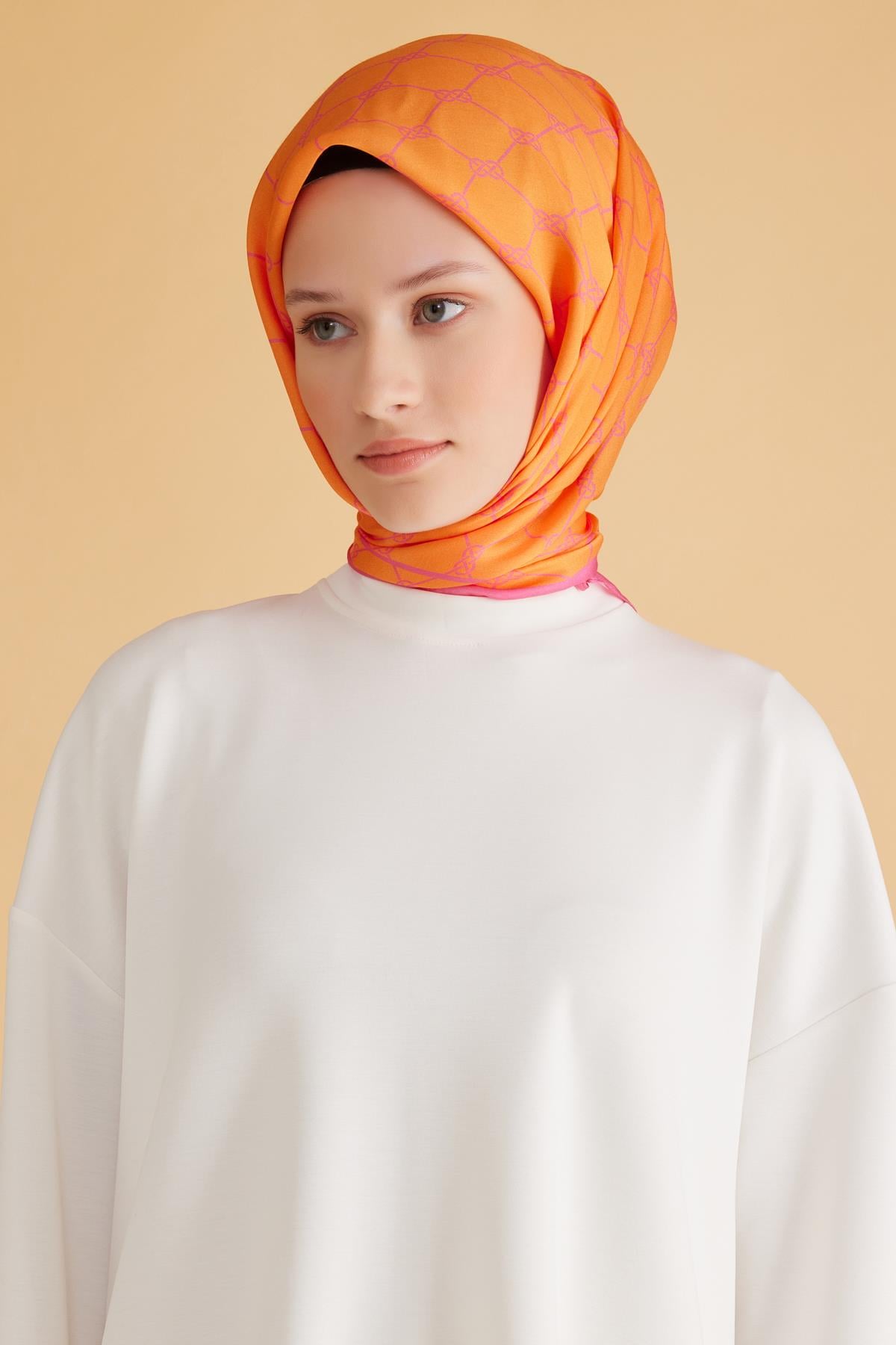 Belli Fresh Pure Eşarp 7-29 Turuncu Karışık Desen 49999
