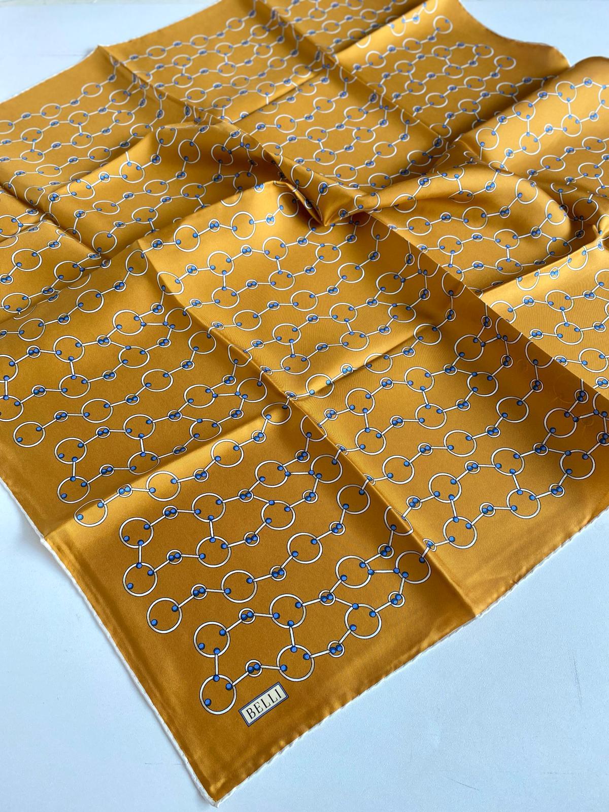 Belli Twill Silk Scarf 4109-33 Orange Mixed Pattern
