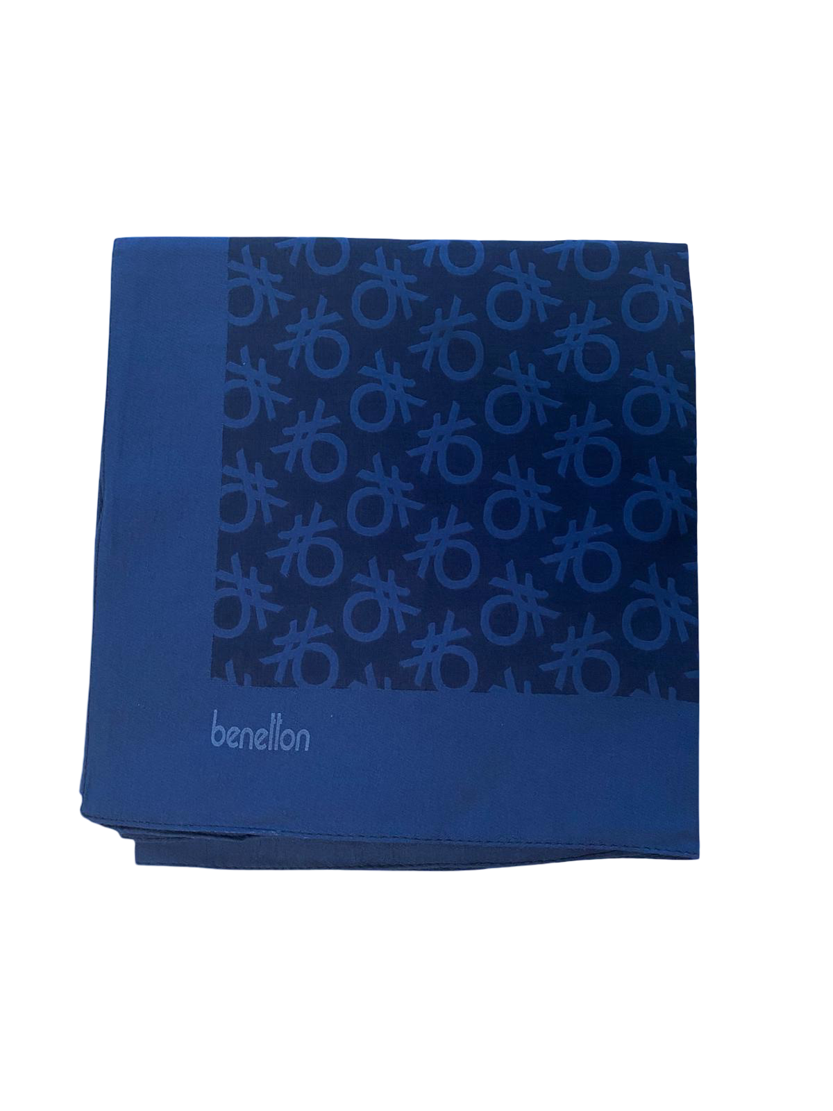 Benetton Elegante Eşarp 1024 1919 Lacivert Monogram Desen