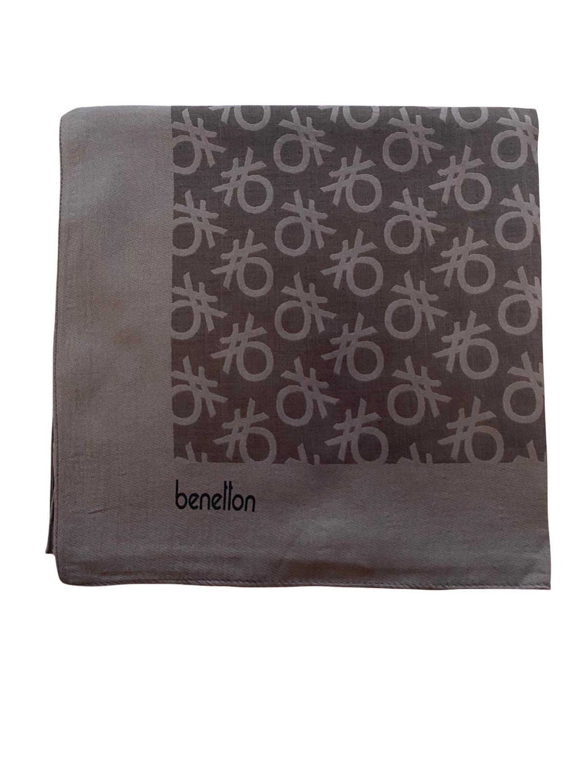 Benetton Elegante Eşarp 1024 2817 Acı Kahve Monogram Desen