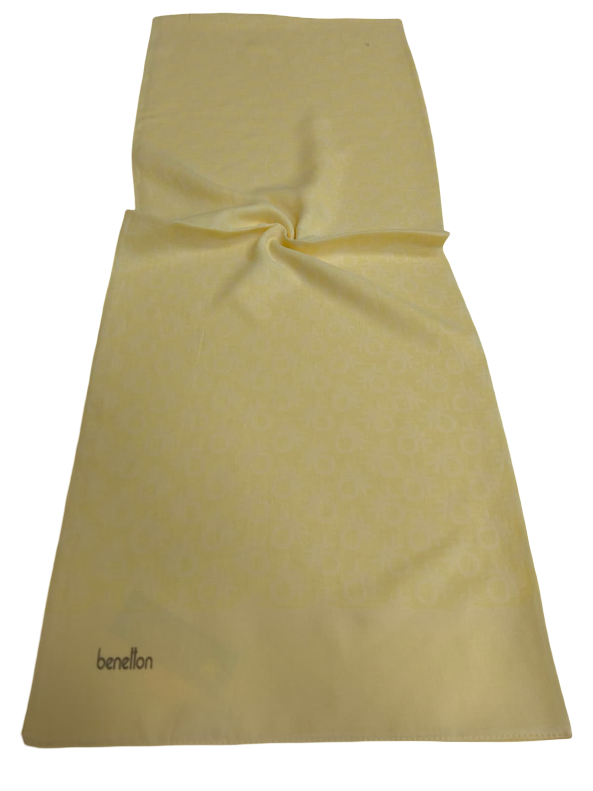 Benetton Elegante Şal 1023 4267 Sarı Monogram Desen
