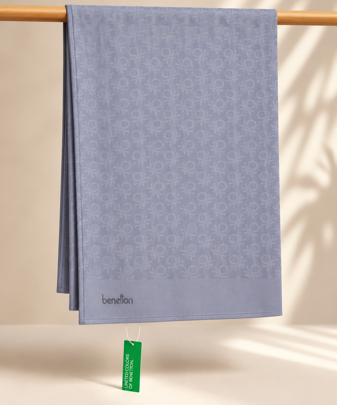 Benetton Elegante Şal 1023 4270 Lavanta Monogram Desen