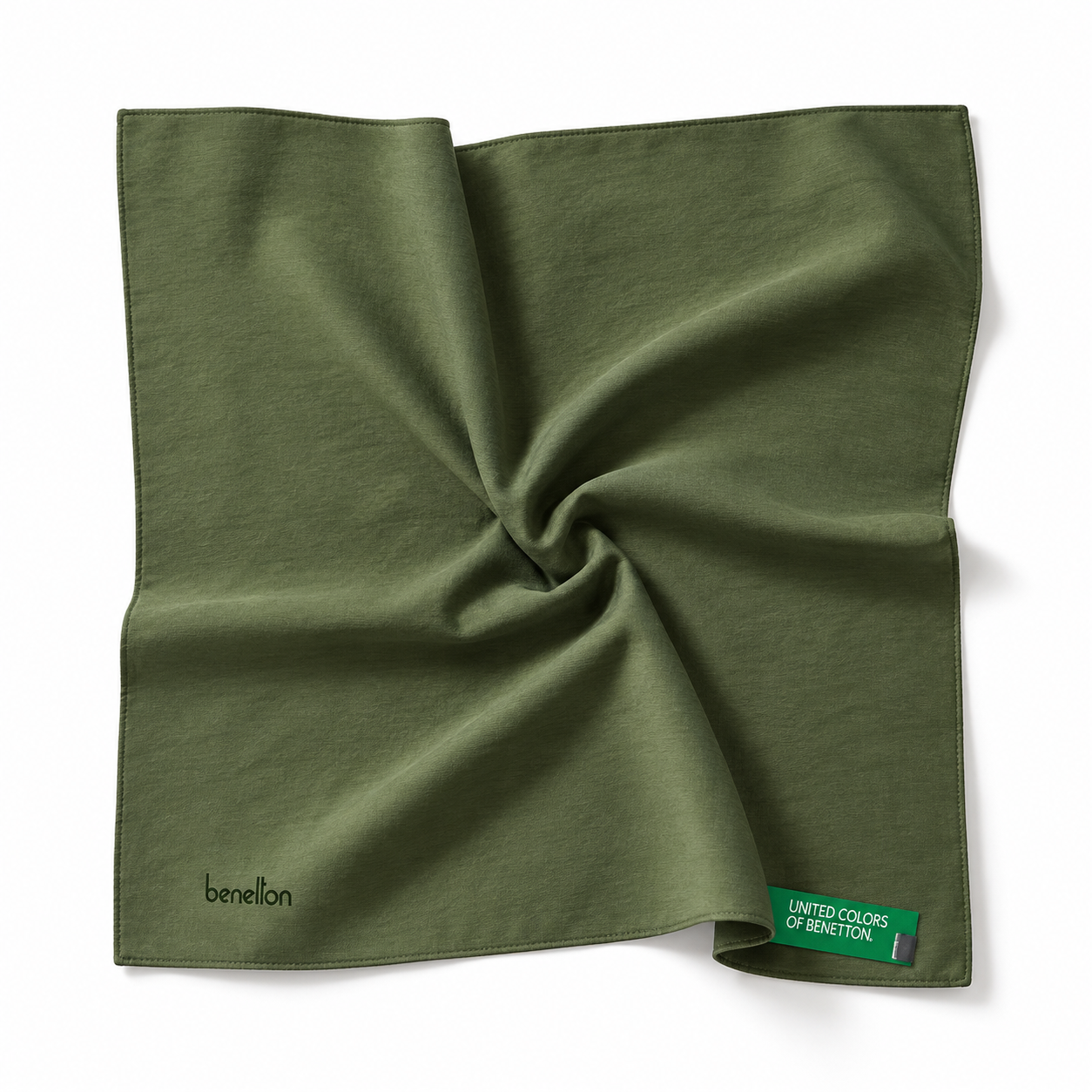 Benetton Siena Eşarp 1022 061 Yeşil Düz Desen