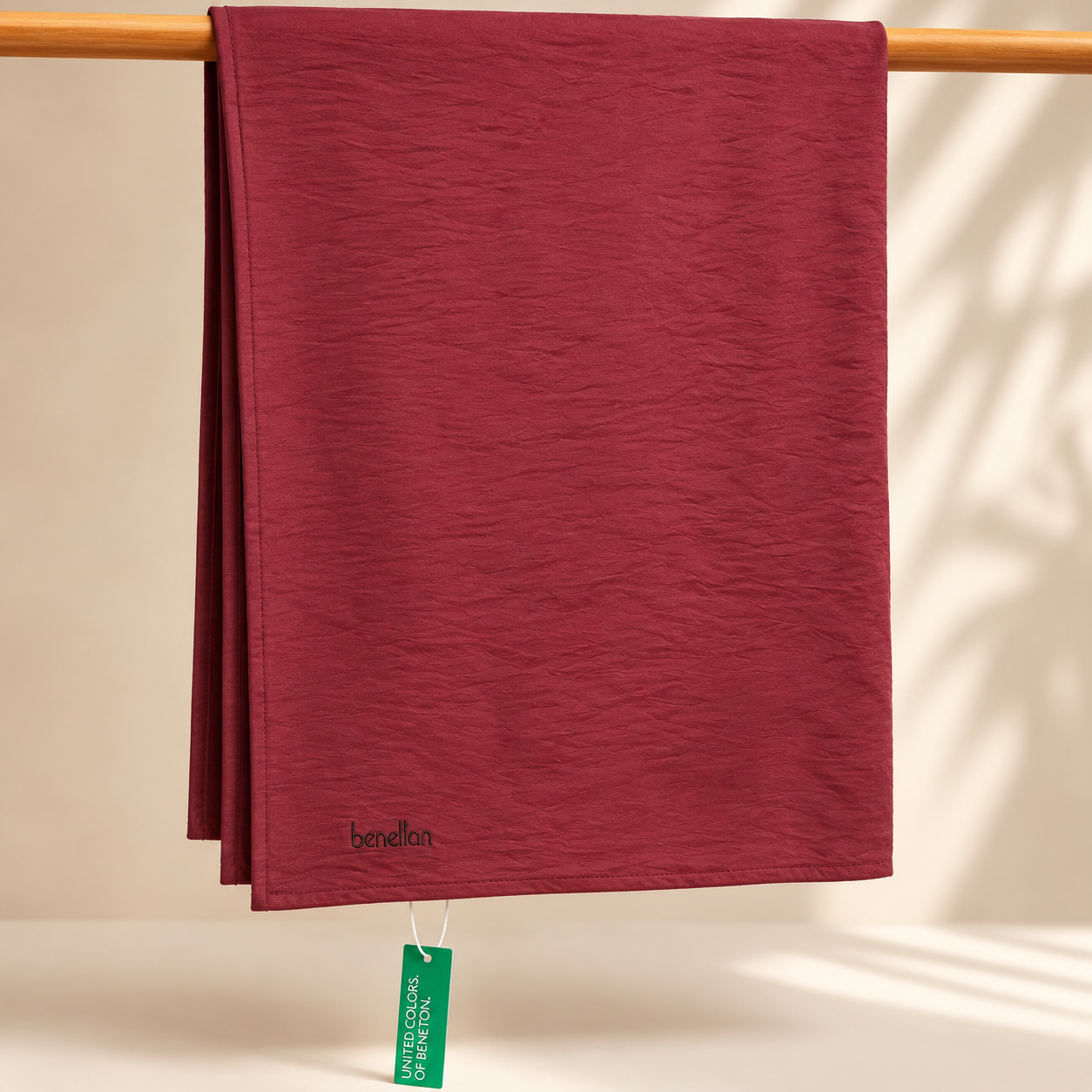 Benetton Siena Şal 1021 022 Bordo Düz Desen