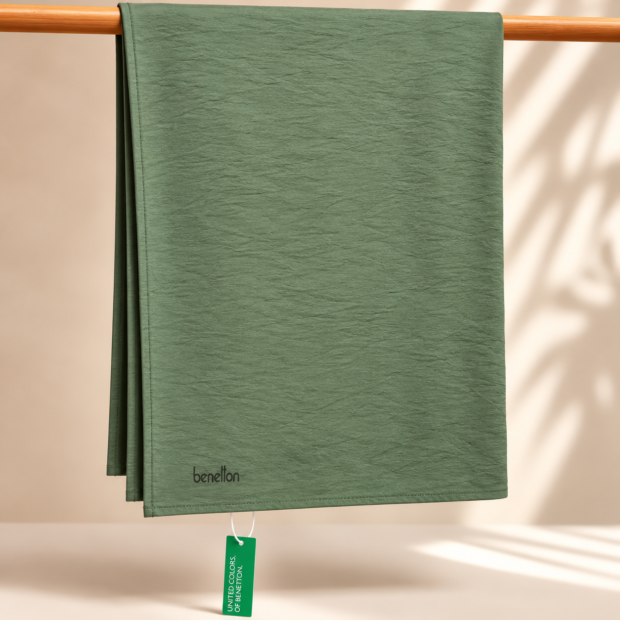 Benetton Siena Şal 1021 061 Zümrüt Düz Desen