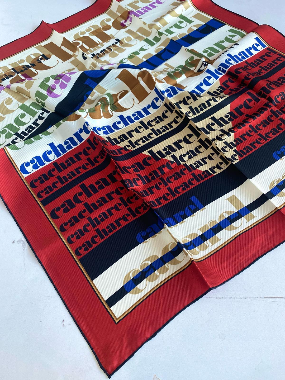 Cacharel Defolu Tivil İpek Eşarp 46421 Kırmızı Karışık Desen