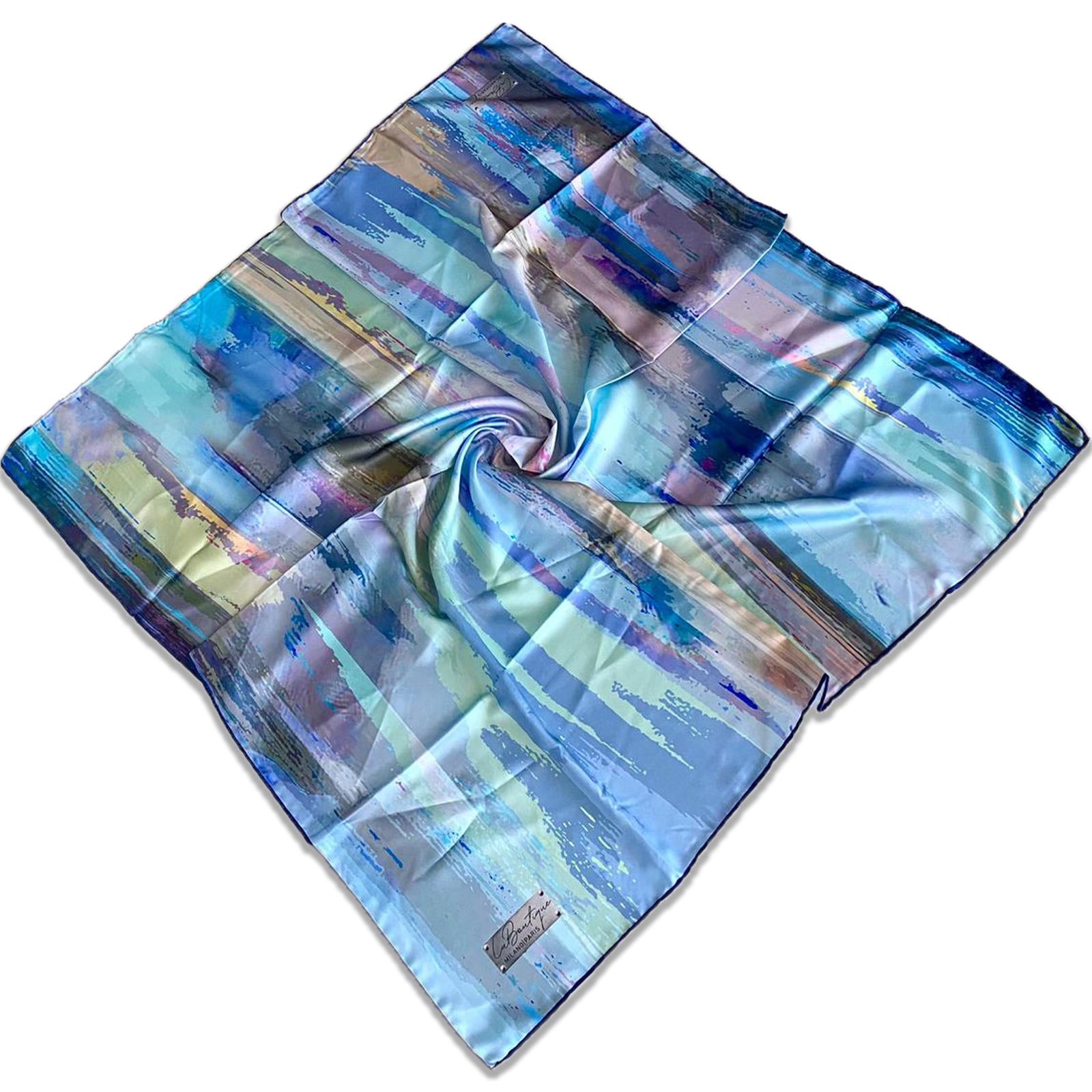 Defolu Polyester La Boutique Lacivert Karma Desen Eşarp 1803-06  34518