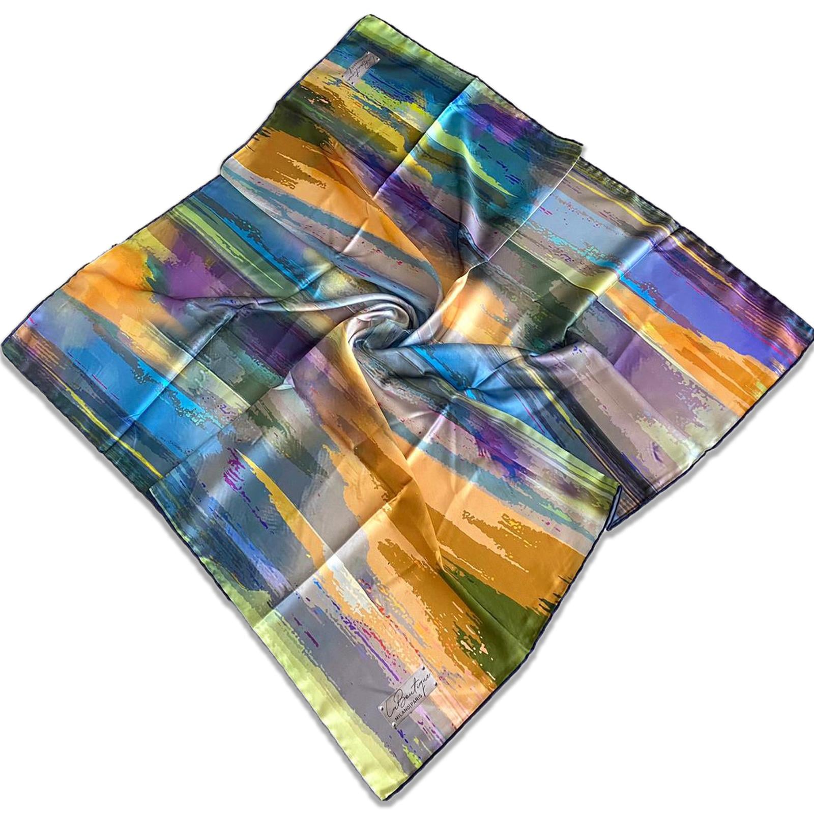 Defolu Polyester La Boutique Lacivert Karma Desen Eşarp 1803-01  34511