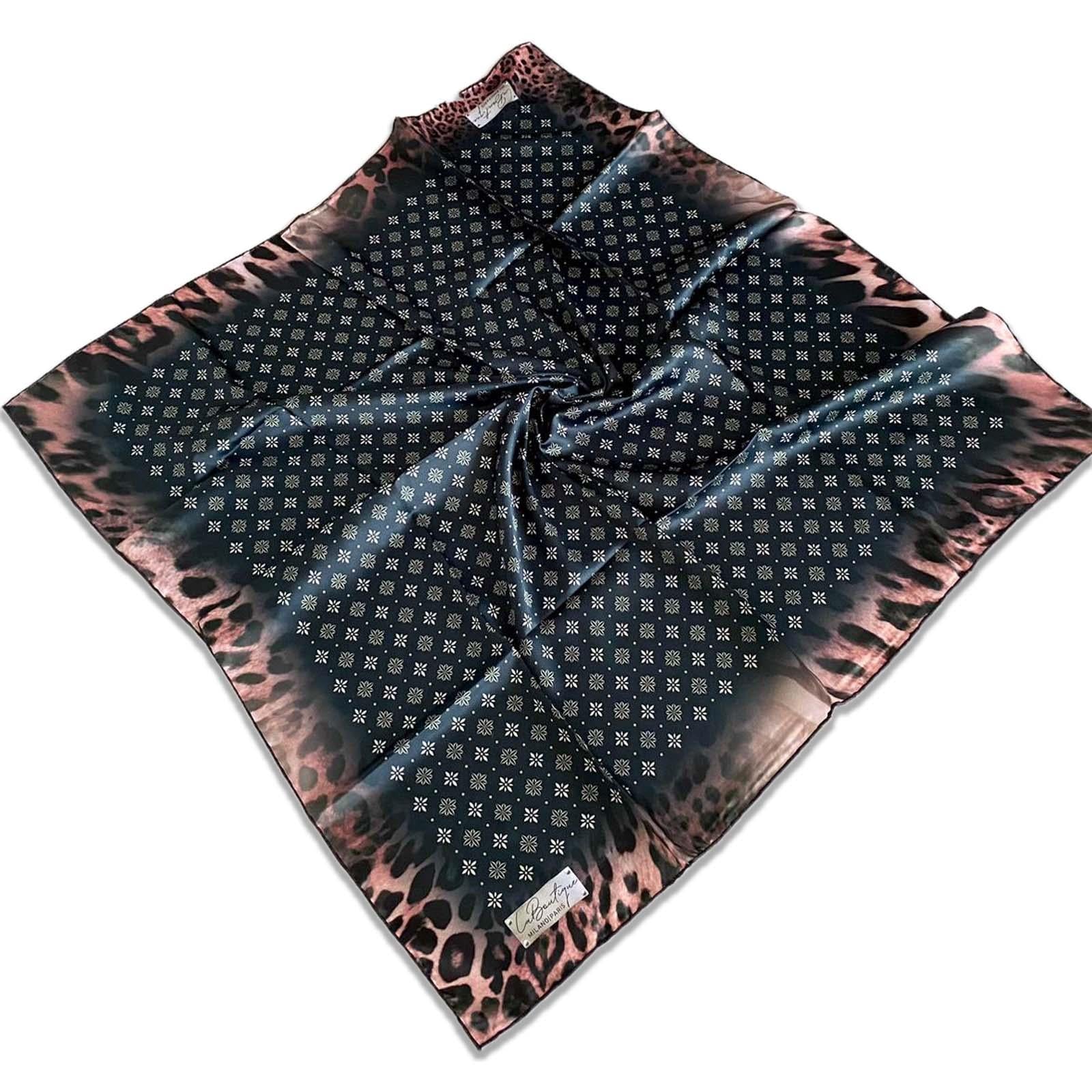 Defolu Polyester La Boutique Siyah Karma Desen Eşarp 32638