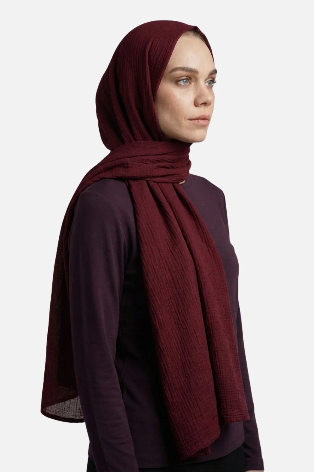 Degrade Müslin Şal Bordo 55204