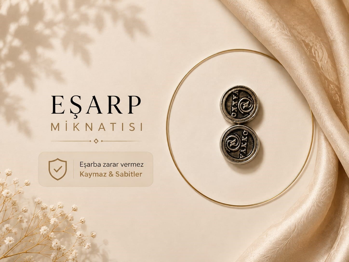 Eşarp Mıknatısı Gümüş V.Monogram Desen