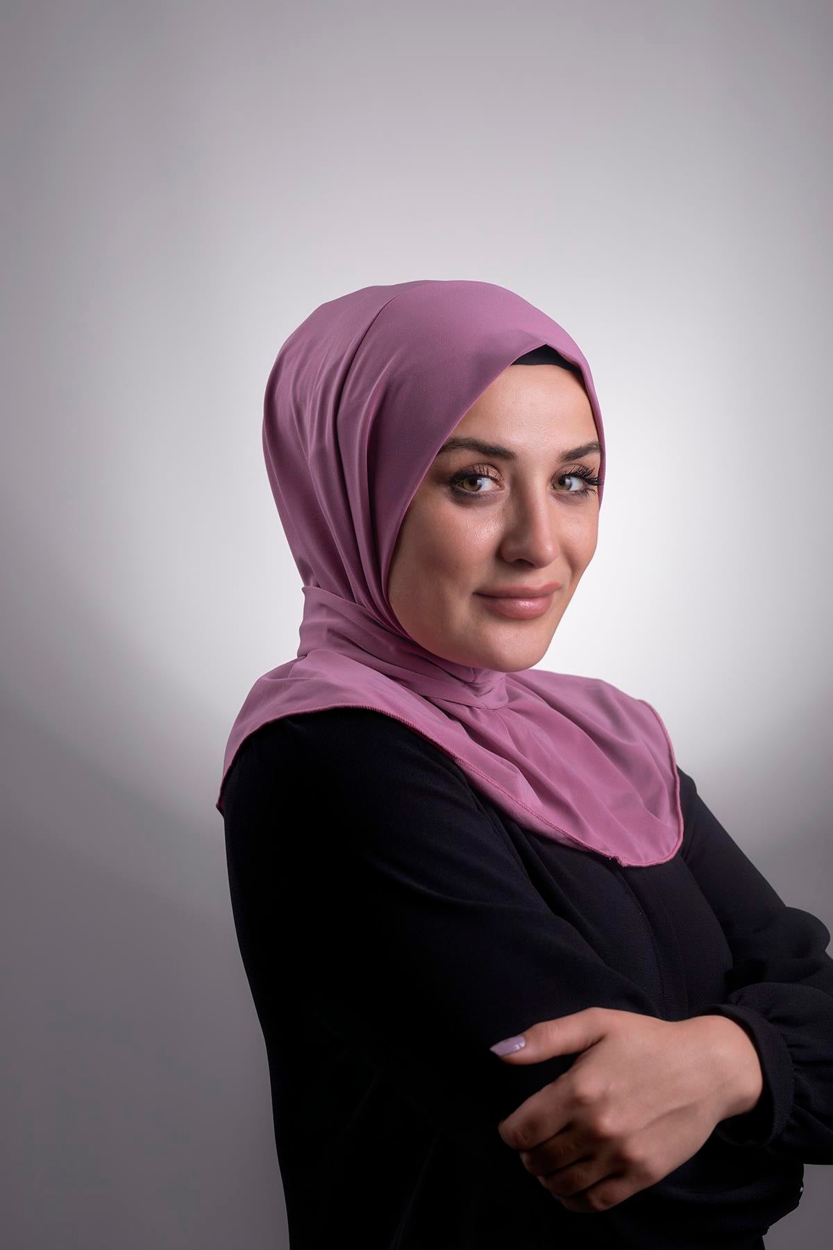 Gül Kurusu Pratik Hazır Geçmeli Tesettür Eşarp Sandy Kumaş Arkadan Çıtçıtlı 2101_18