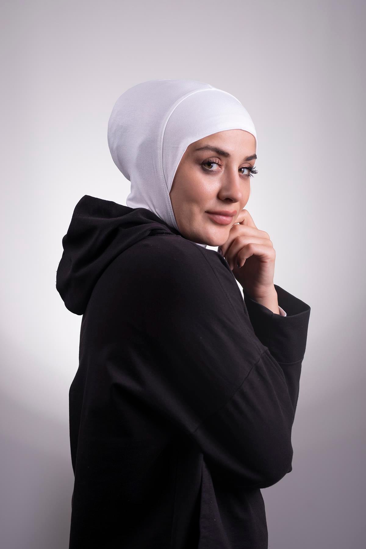 Krem Pratik Hazır Geçmeli Bone Viskon Kumaş Hijab Spor 2106_40