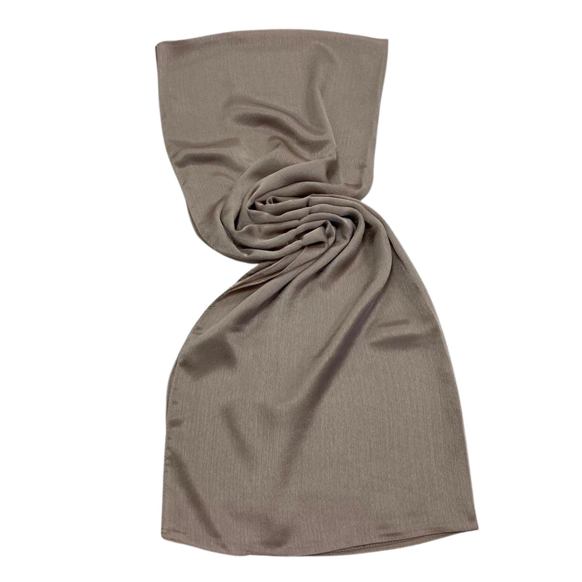 Elegant Kroren Vizon Düz Renk Şal Kadın Moda Aksesuarı