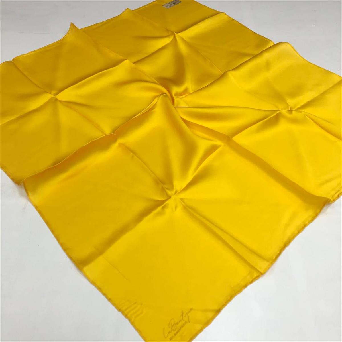 Lüks Sarı İpek Eşarp Defolu Elegance