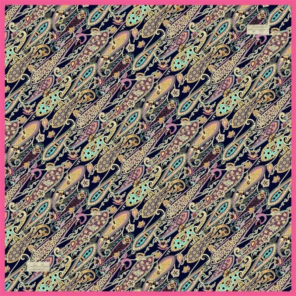 La Boutique Sura İpek Eşarp Pembe Etnik Desen 2545 - 05