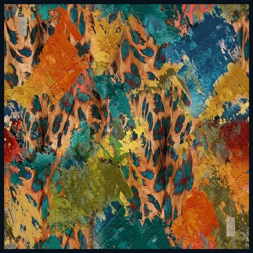 La Boutique Sura İpek Eşarp Taba Batik Desen 2560 - 01