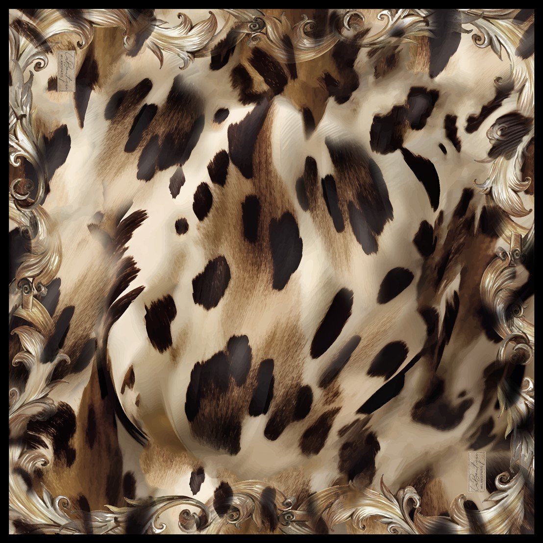 La Boutique Tivil Saf İpek Eşarp 2644 02  Leopar Desen