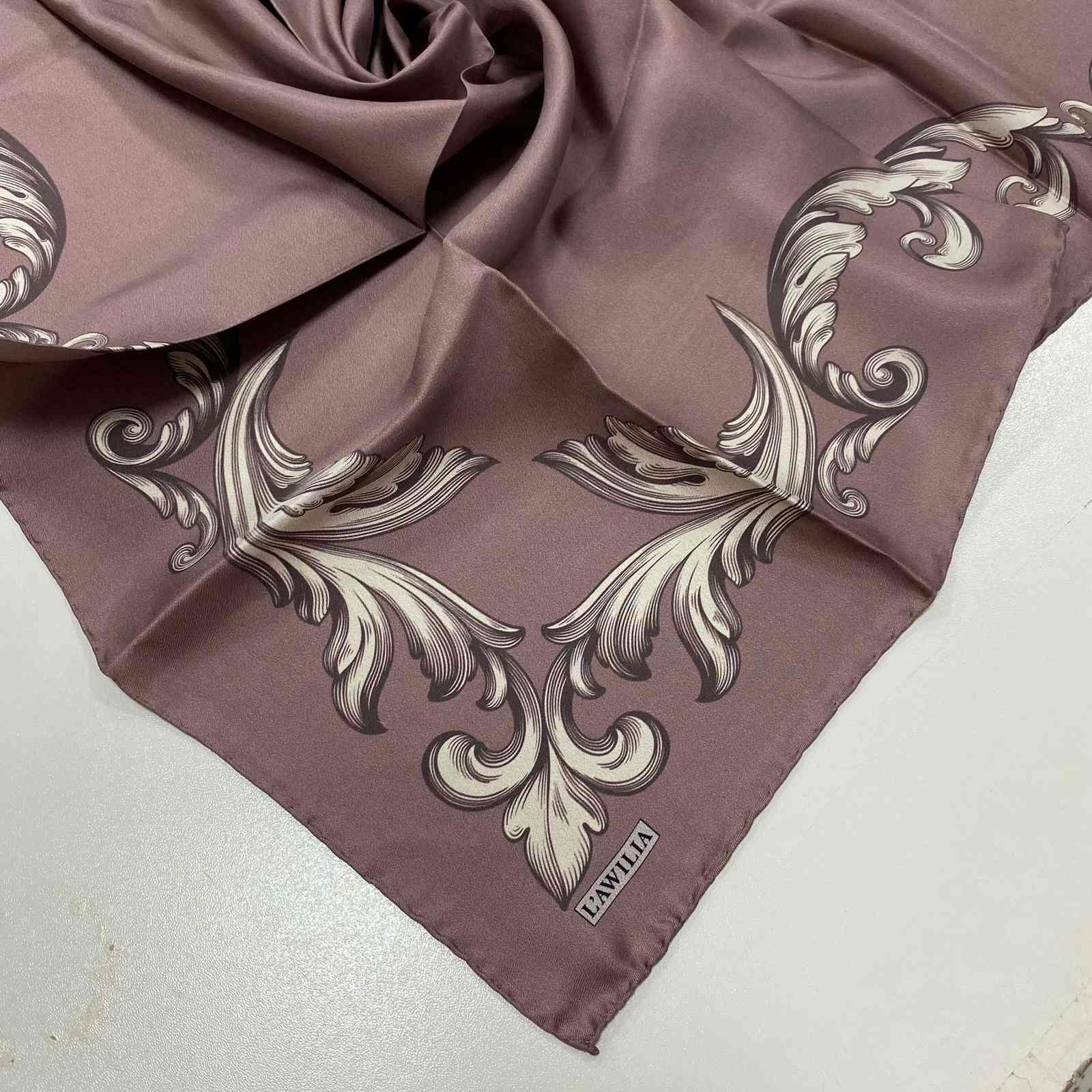Lawilia Gül Kurusu Vintage Çift Taraflı İpek Eşarp