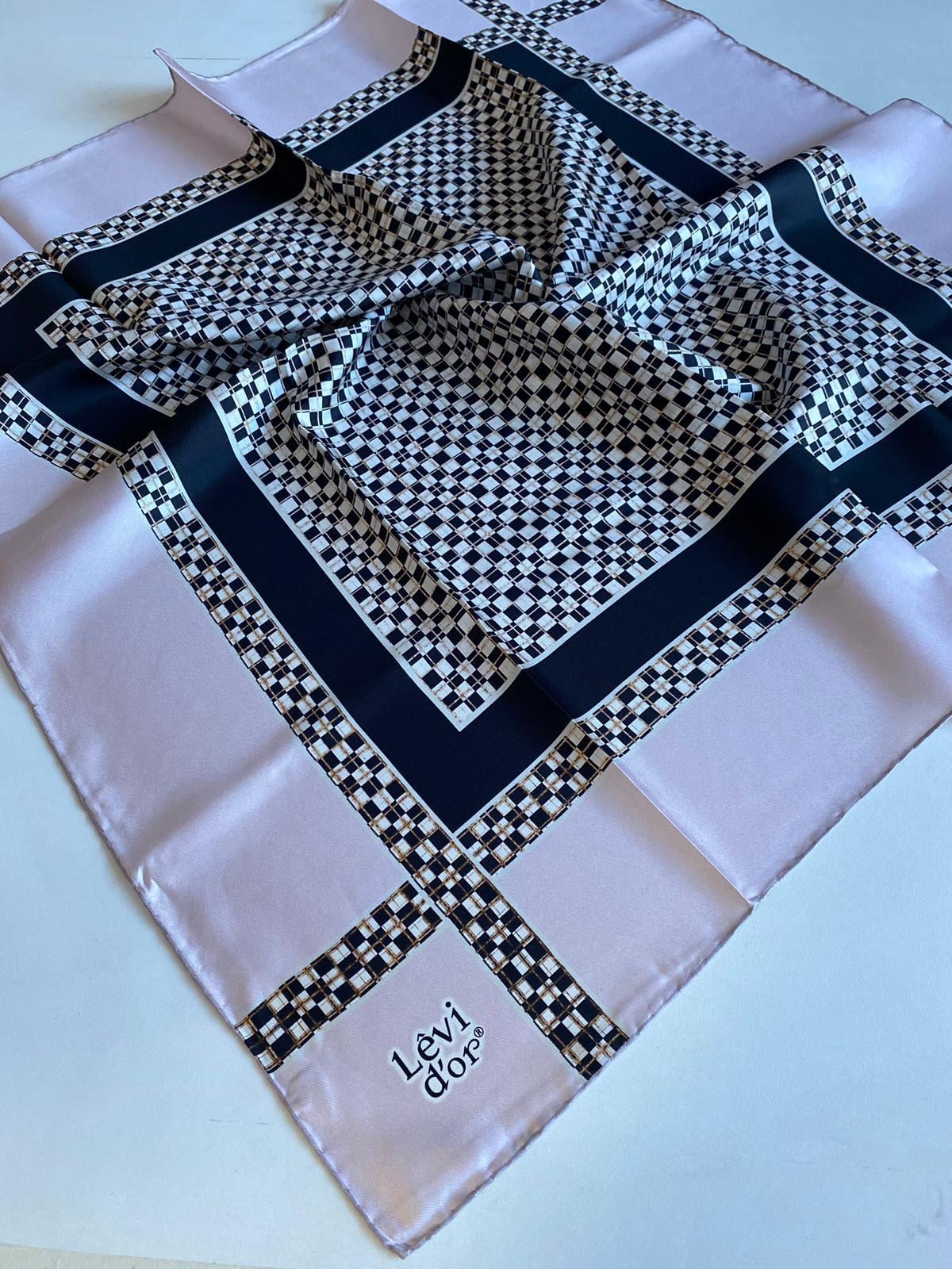 Levidor Tivil İpek Eşarp 40062 Pudra Karışık Desen