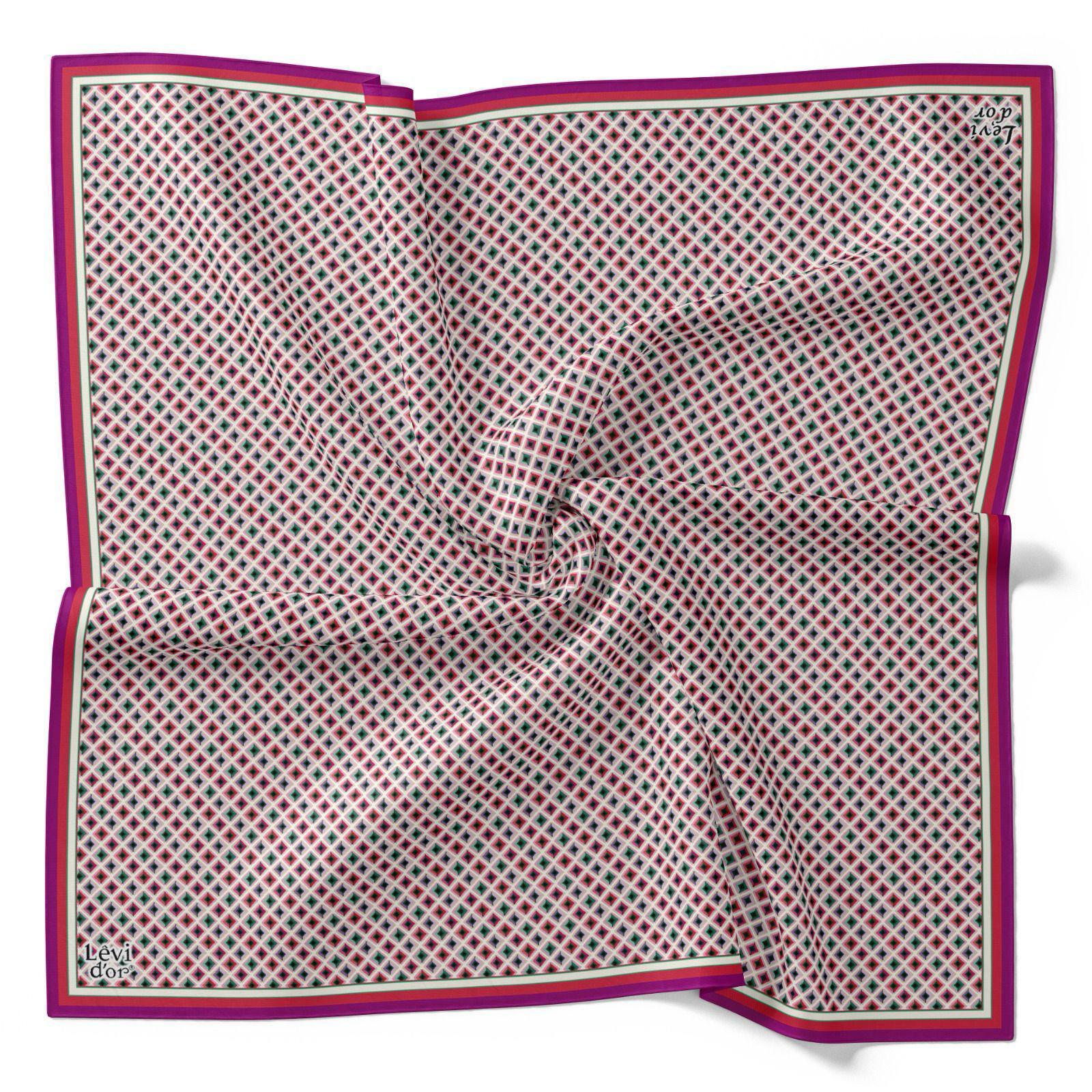 Levidor Tivil İpek Eşarp 4100-3 Pembe Karışık Desen