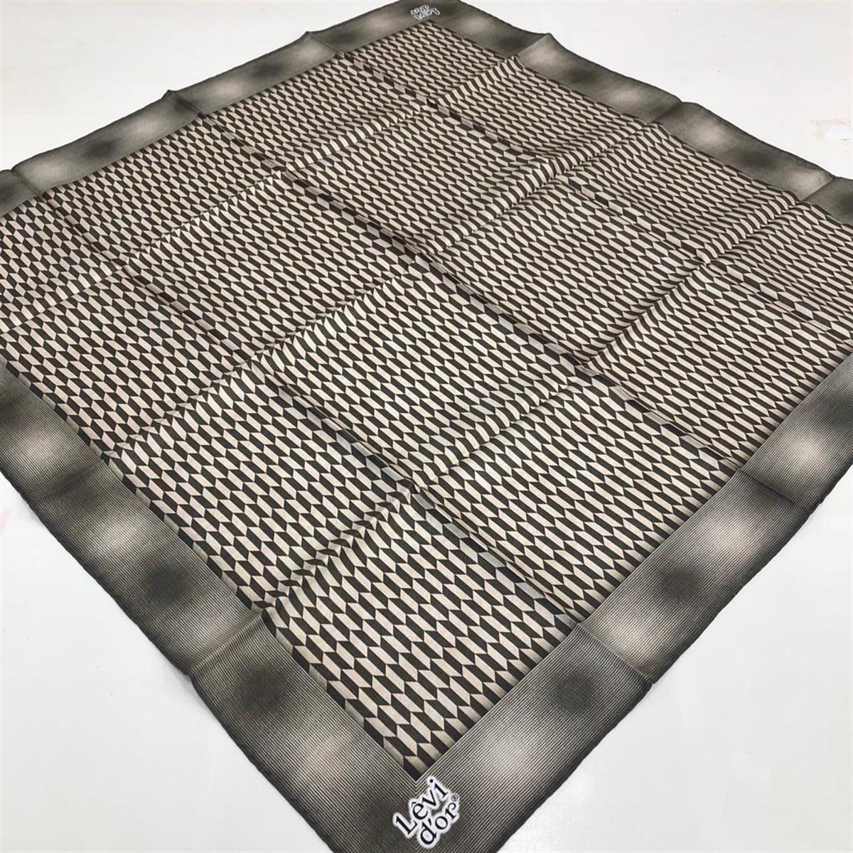 Yeşil Bej Tivil İpek Eşarp Zarif Desen