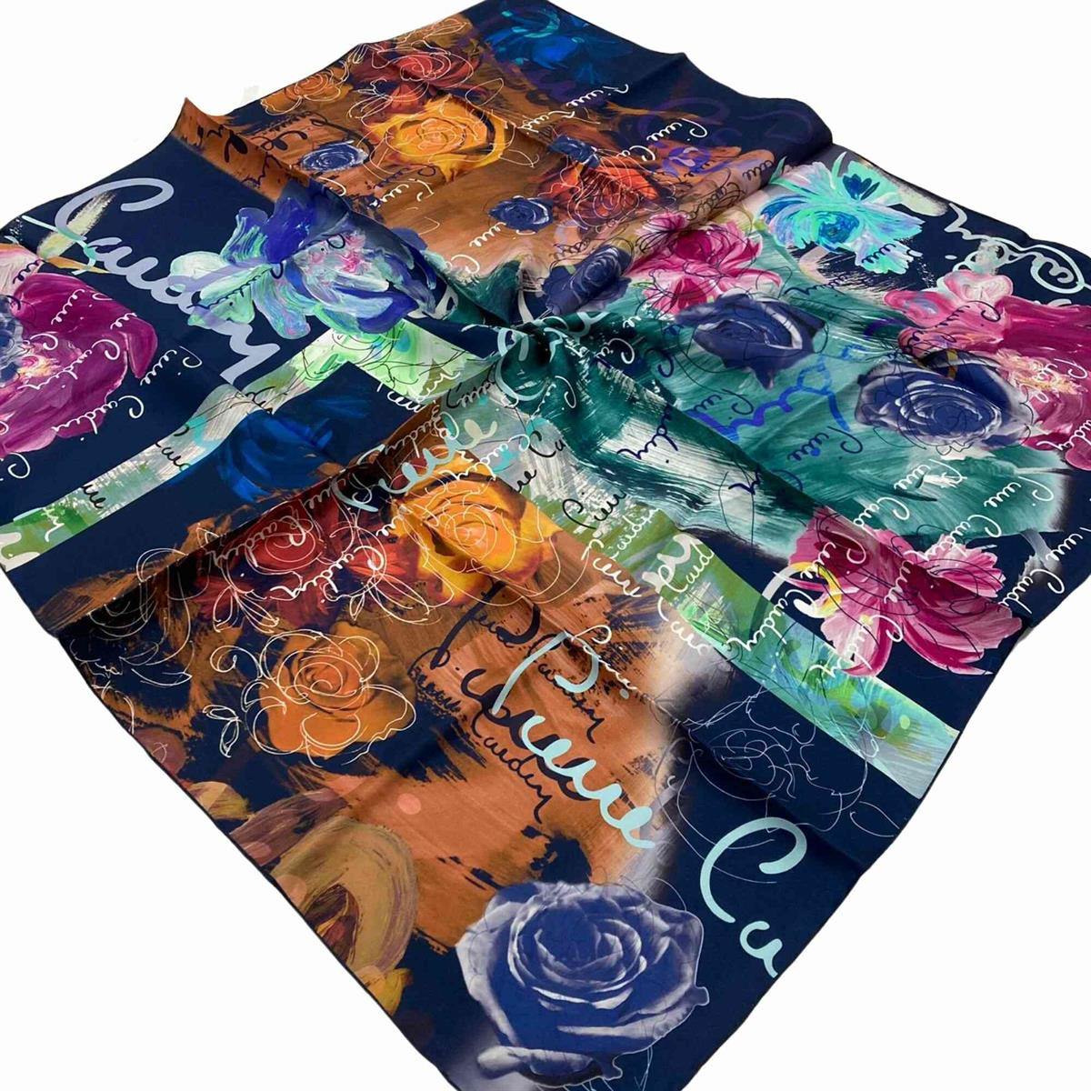 Pierre Cardin Lacivert Lüks Tivil İpek Eşarp Şıklık Detayı