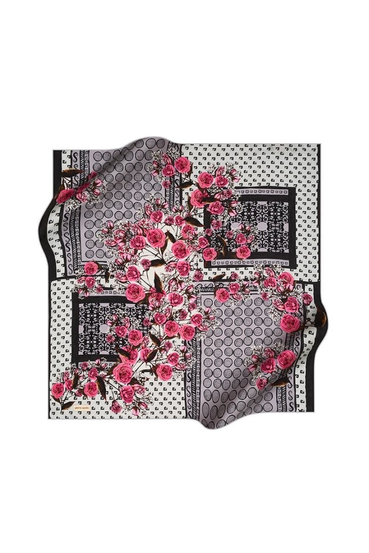 Pierre Cardin Saf Tivil İpek Eşarp 8349230 371 Pembe Çiçek Desen