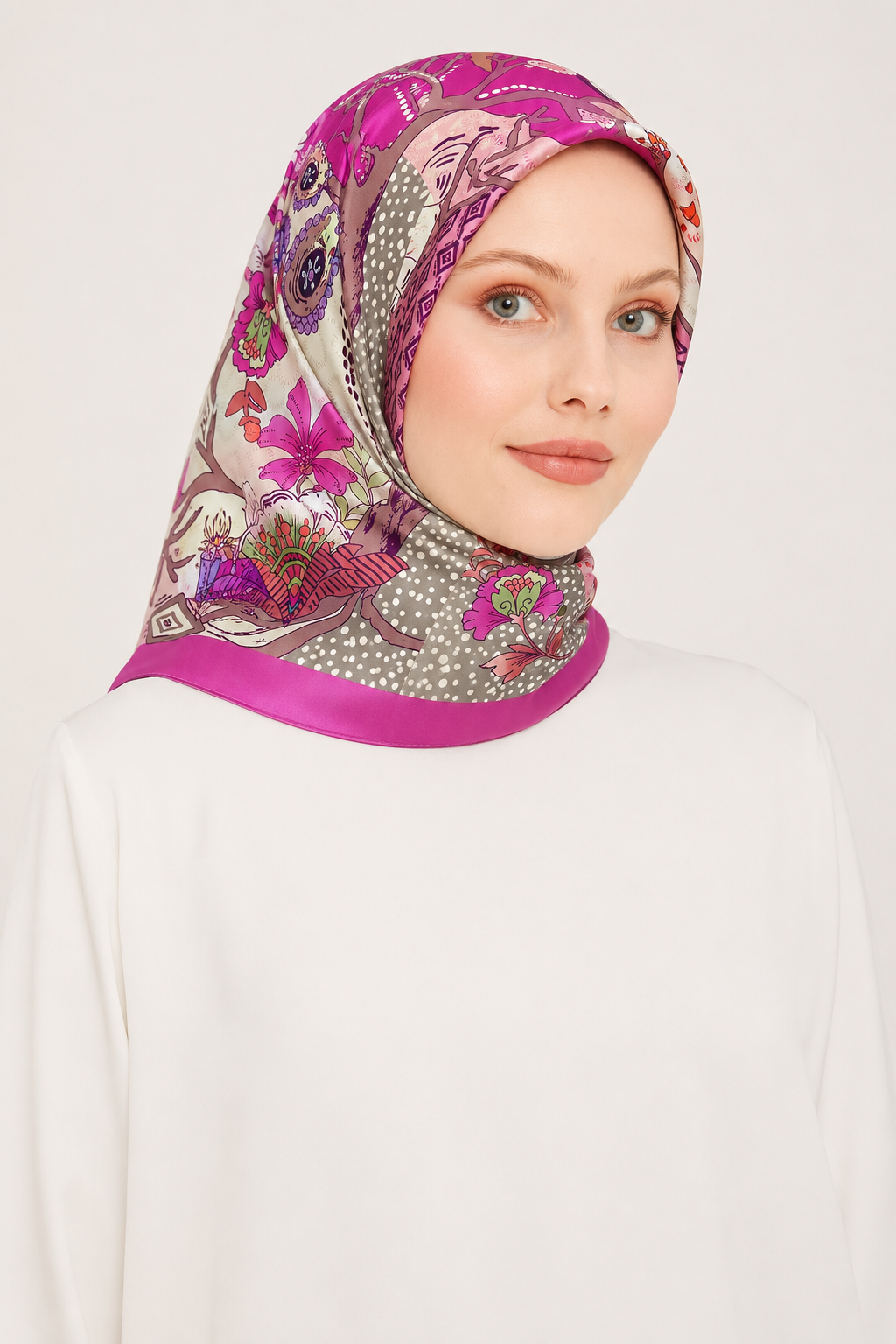 Pierre Cardin Sura İpek Eşarp 37088 Pembe Karışık Desen