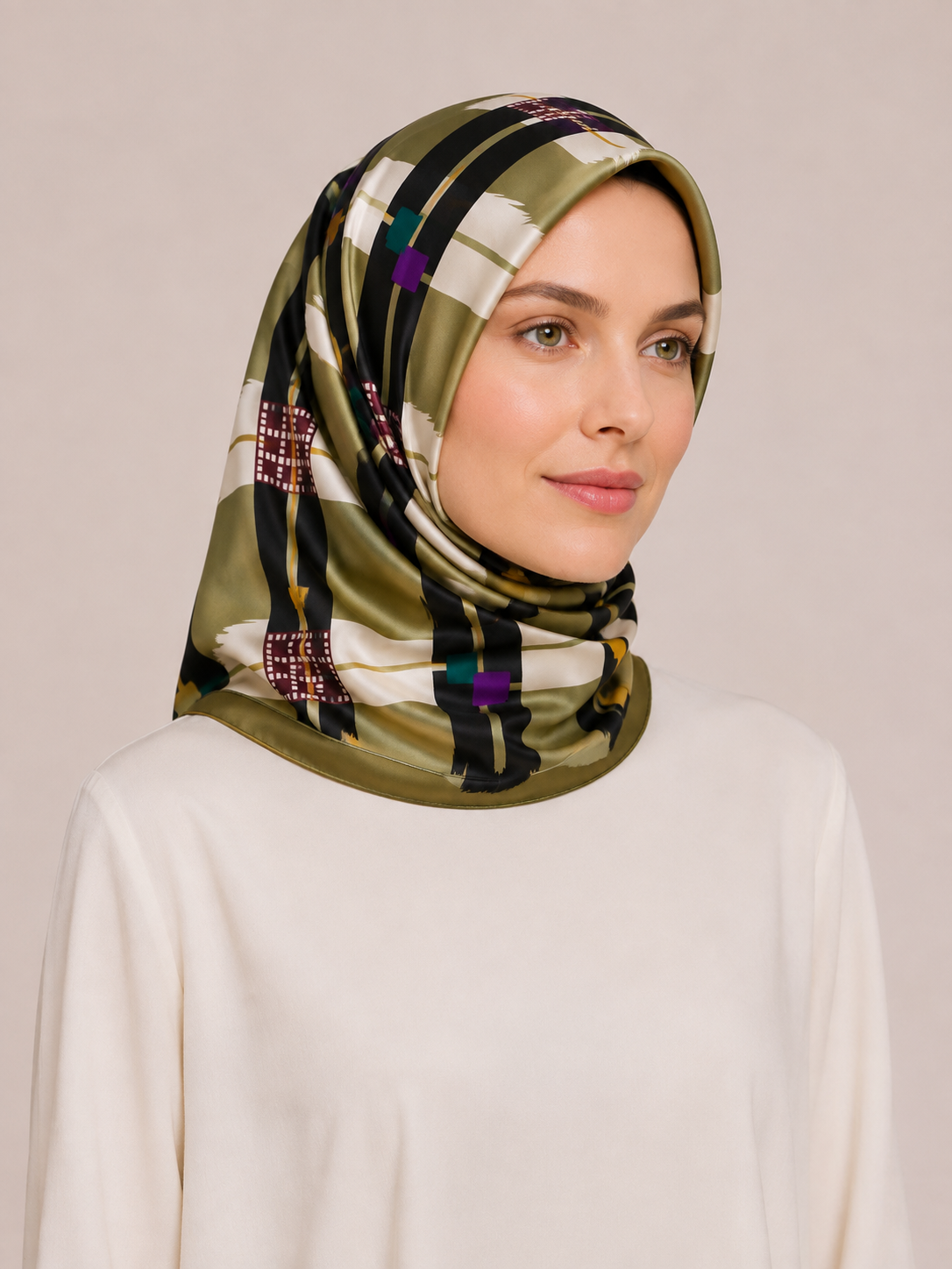 Pierre Cardin Sura İpek Eşarp 42152 Yeşil Karışık Desen 6513230 - 351