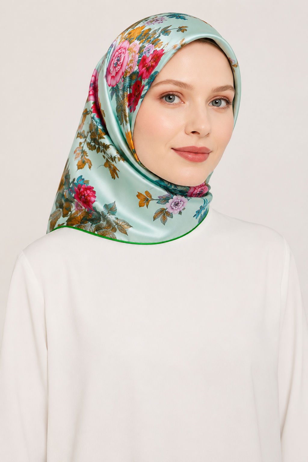 Pierre Cardin Sura İpek Eşarp 43363 Fıstık Yeşil Karışık Desen