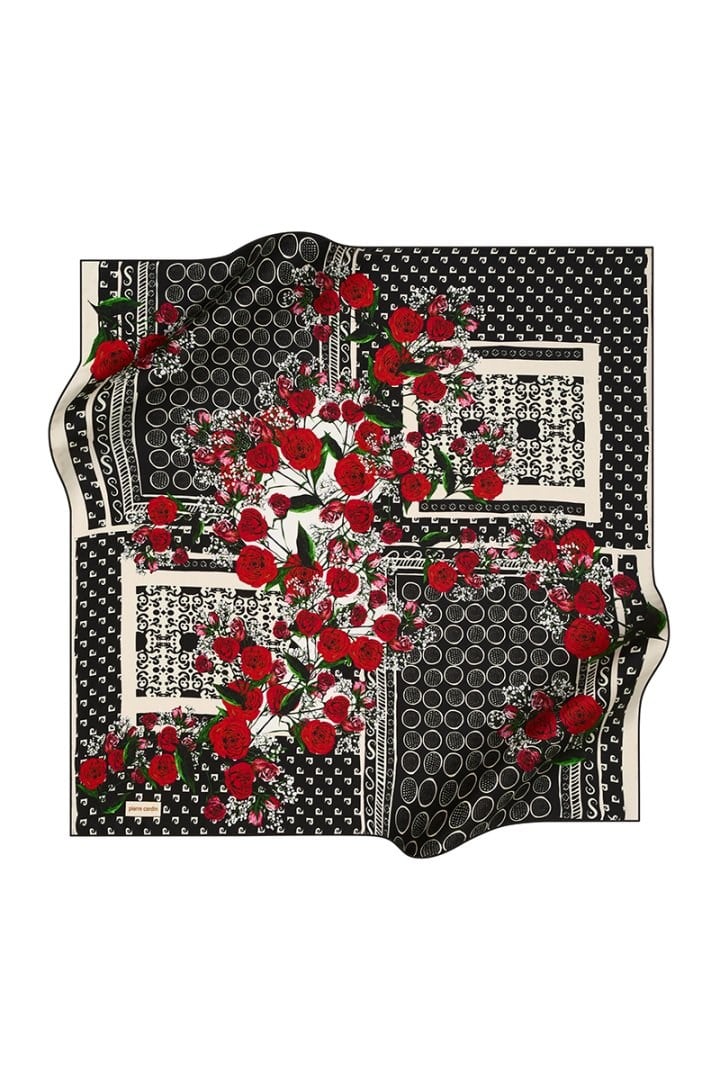 Pierre Cardin Sura İpek Eşarp 8349230 311 Siyah Çiçek Desen