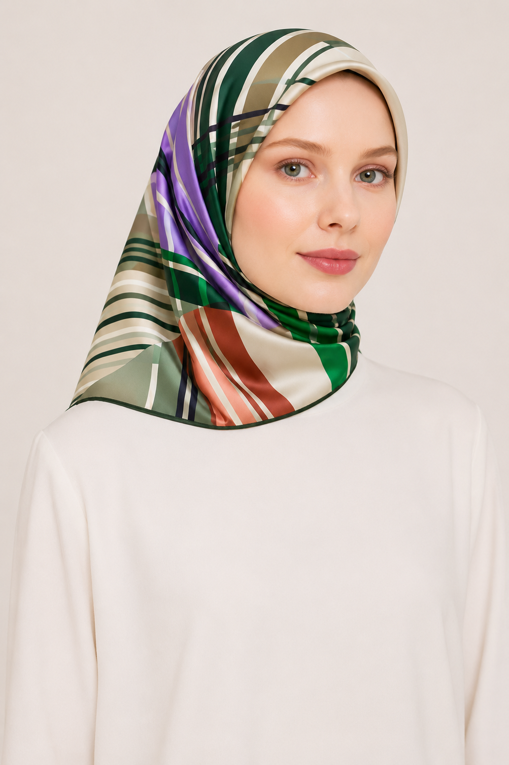 Pierre Cardin Tivil İpek Eşarp 8832438 - 951 - 35599 Turuncu  Karışık Desen