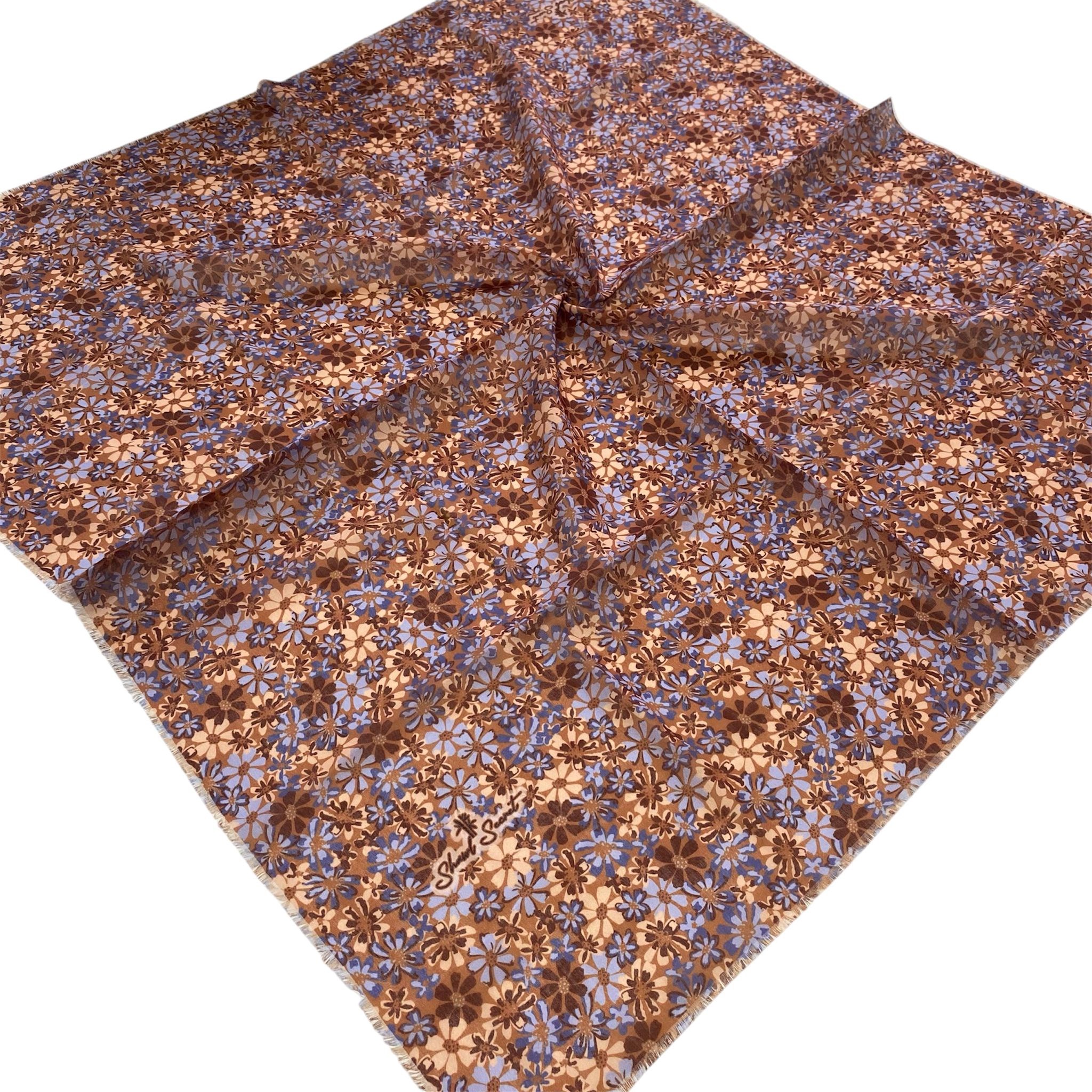 Shawl Secret Çiçek Desen Tülbent Kiremit 55011