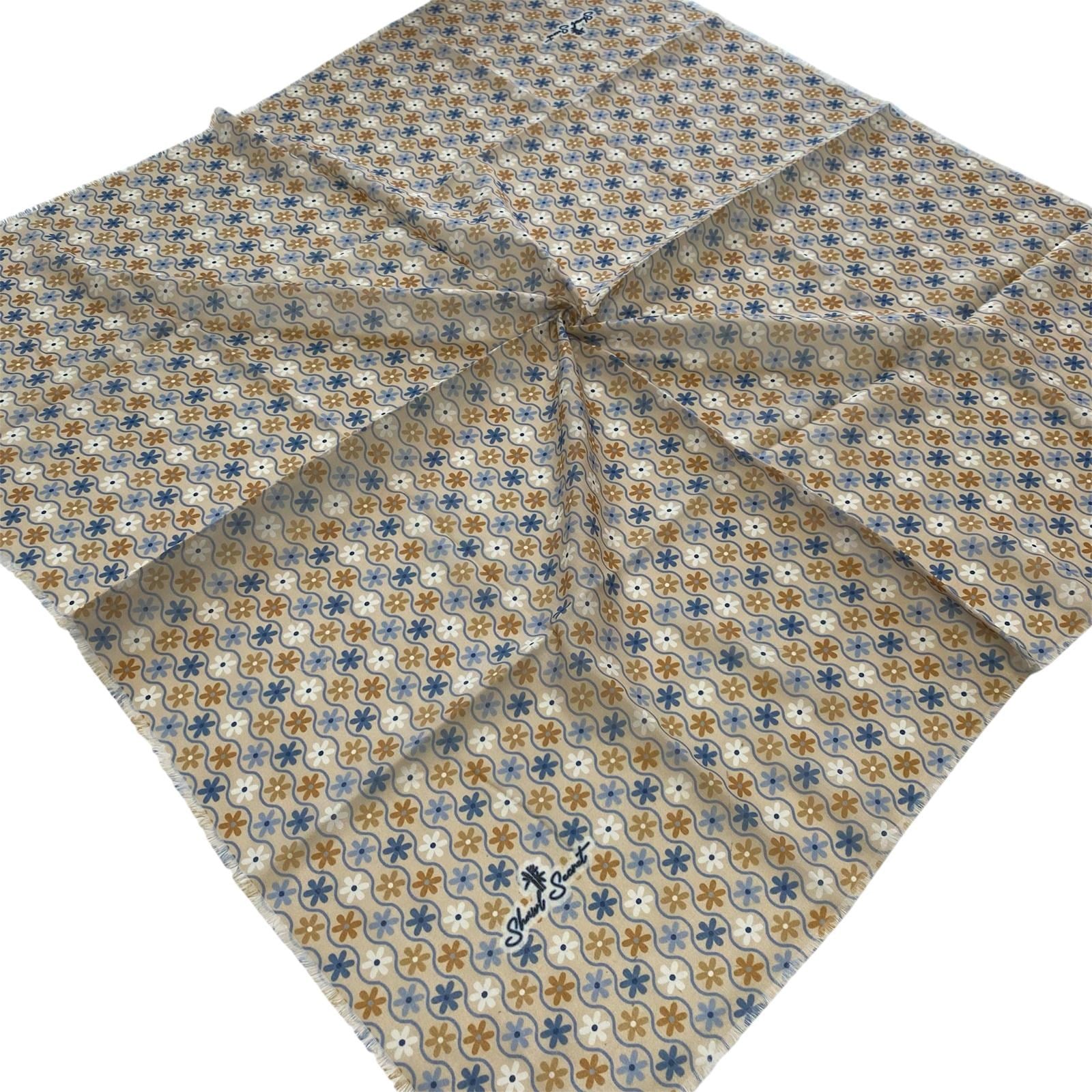 Shawl Secret Çiçek Desen Tülbent Sarı Krem 54990