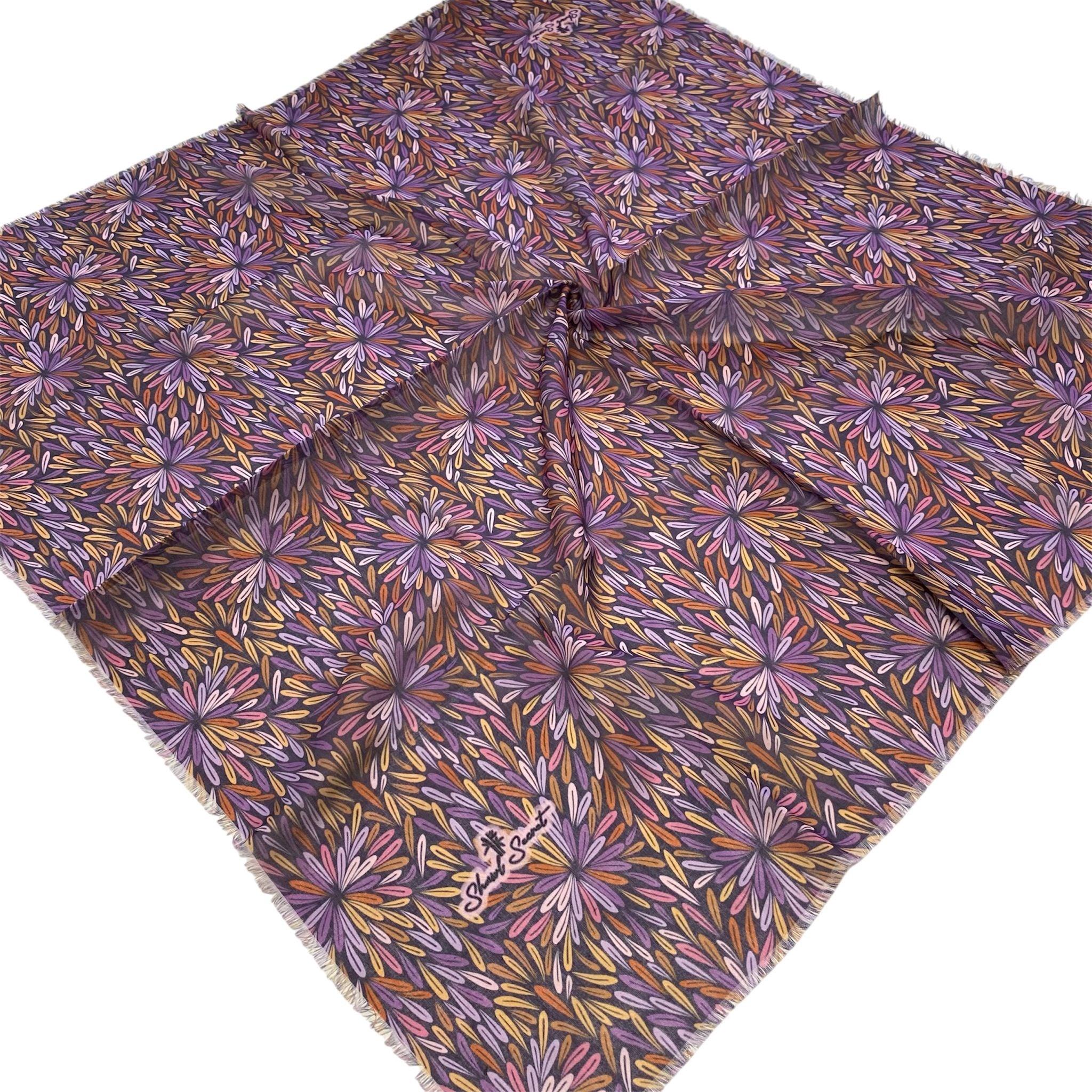 Shawl Secret Karışık Desen Tülbent Mor 54994