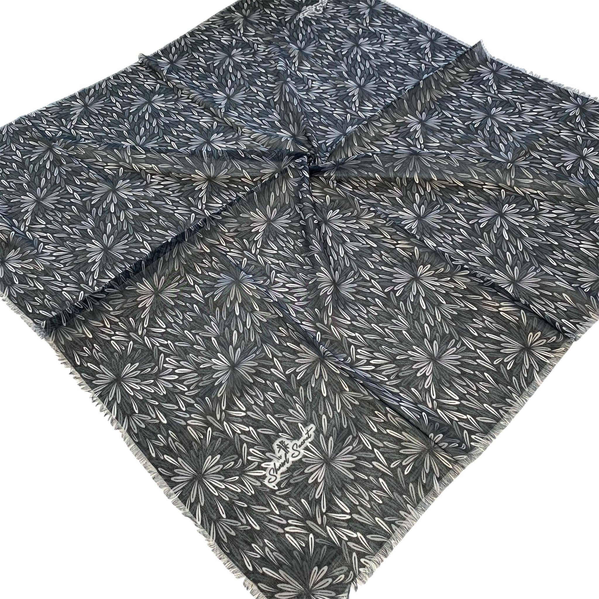Shawl Secret Karışık Desen Tülbent Siyah - Beyaz 55001