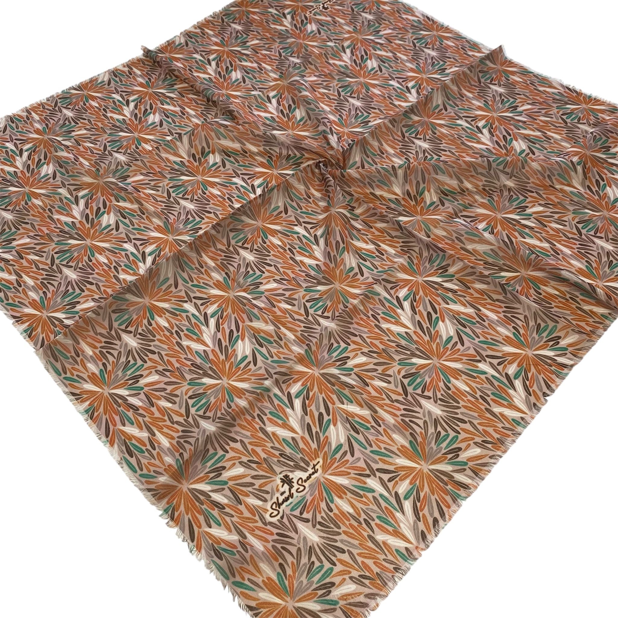 Shawl Secret Karışık Desen Tülbent Turuncu 54999