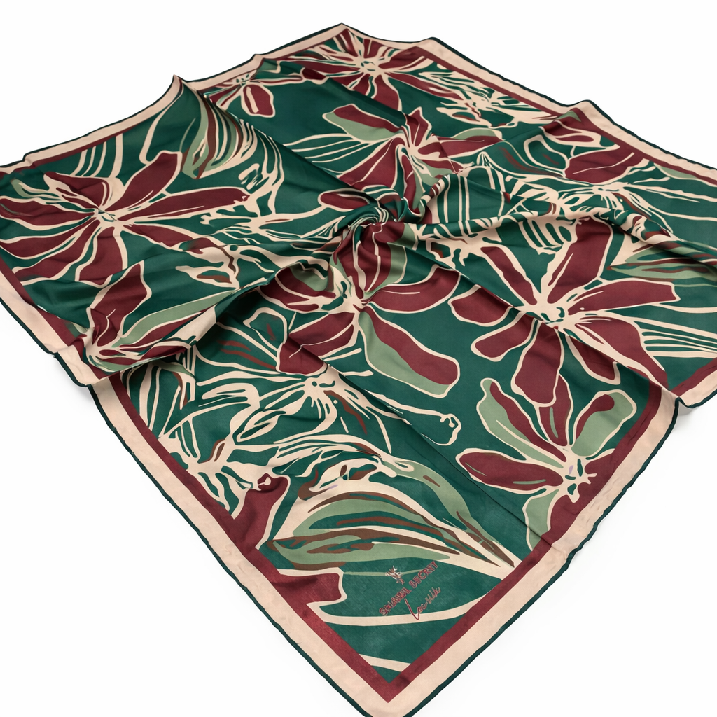 Shawl Secret Loi Silk İpeksi Eşarp Zümrüt Yeşili 53883