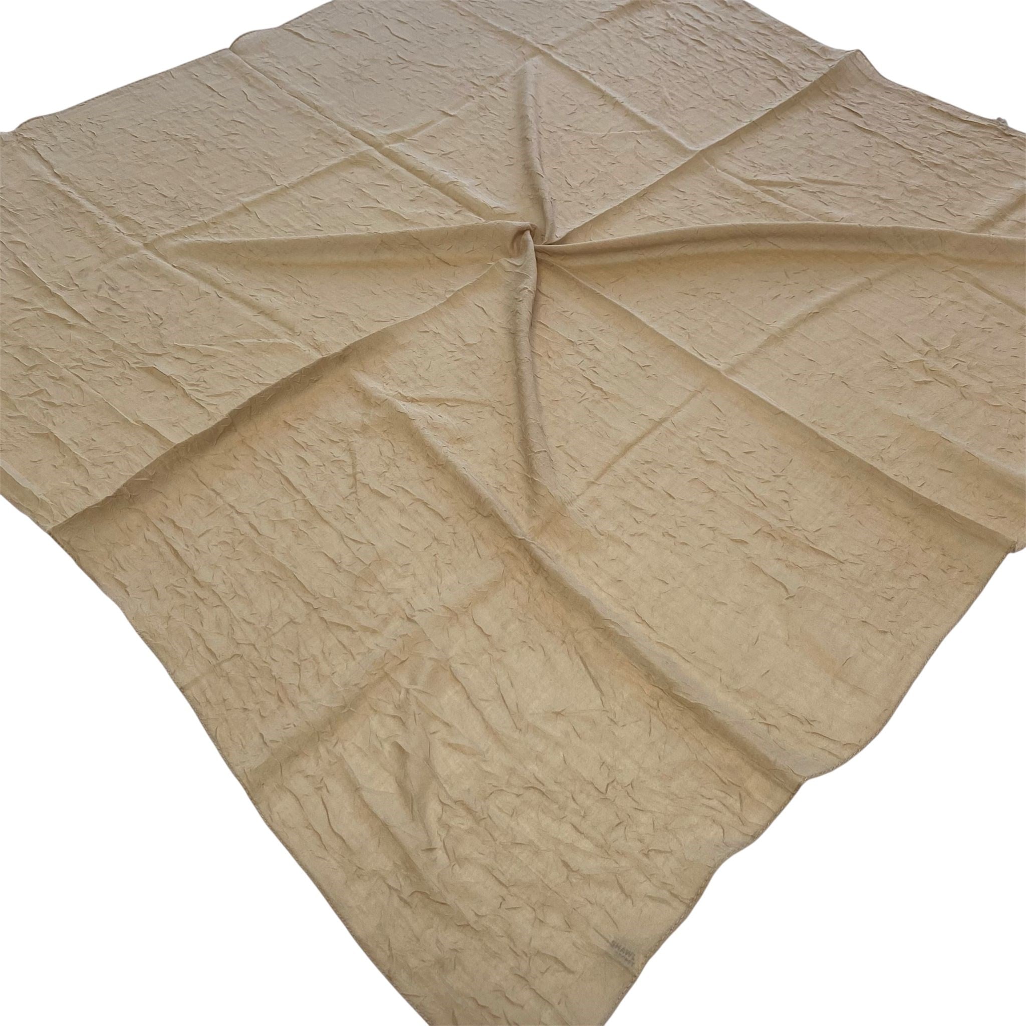 Shawl Secret Yazlık Kraş Eşarp Bej 55079